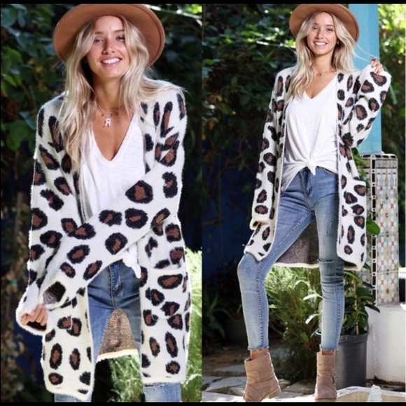 KismetsKloset Sweaters - Ultra Soft Leopard Print Open Cardigan-LAST ONE☝️